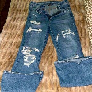 Women’s distressed flared American Eagle jeans